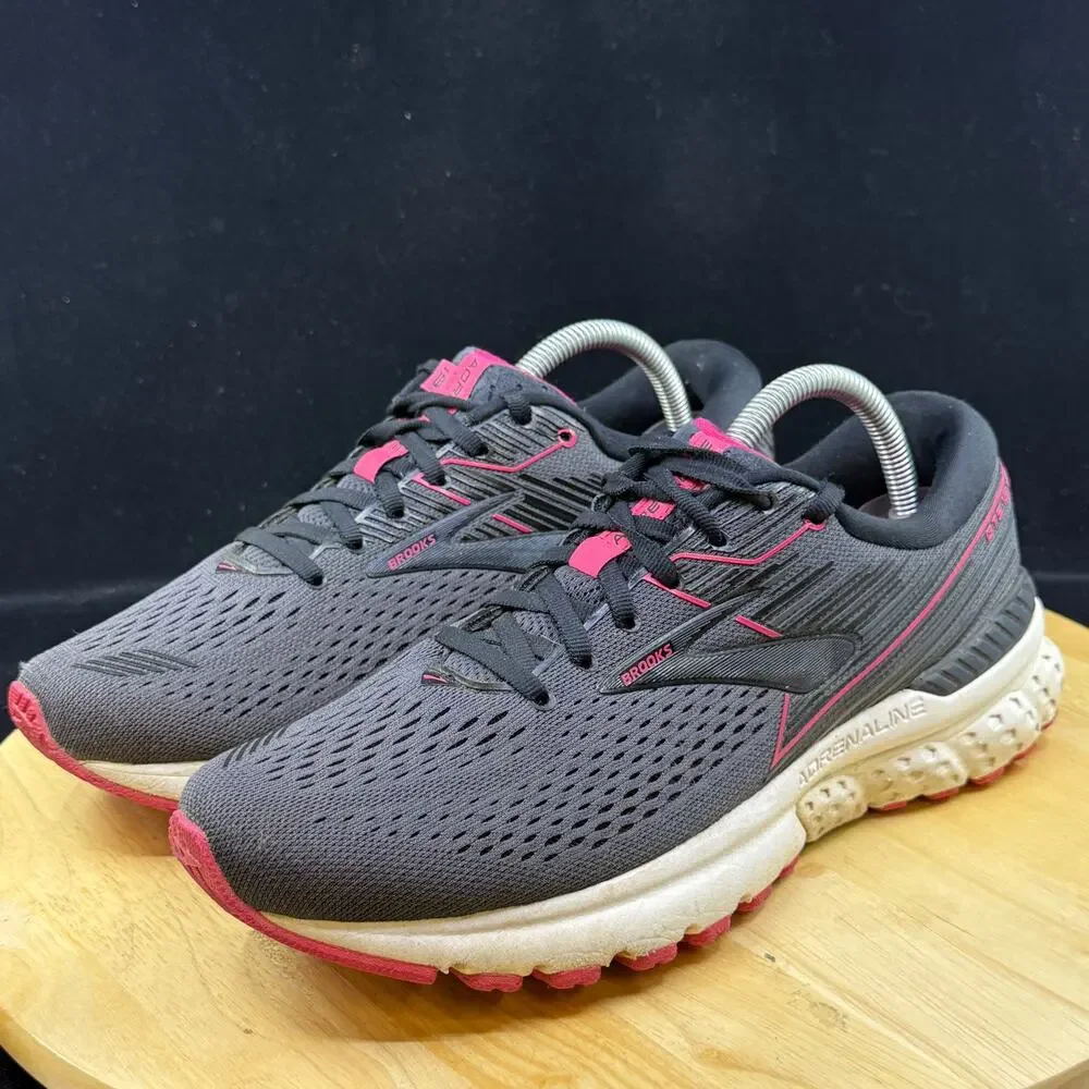 Brooks Adrenaline GTS 19 Women's Running Shoes Gray Pink 1202841B069 Size 10 B